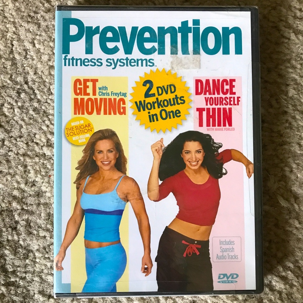 BRAND NEW Prevention fitness systems - 2 DVDs: Get Moving & Dance Yourself Thin